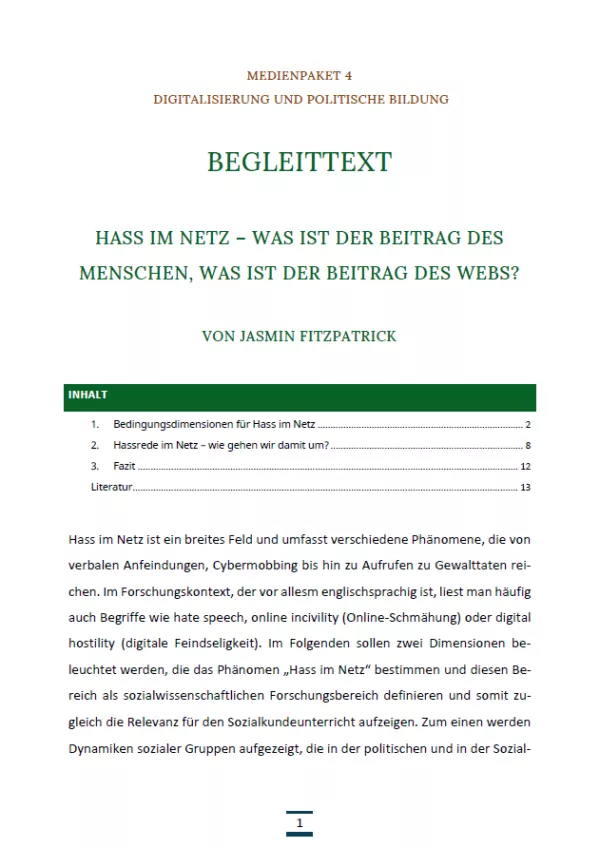 Text: Medienpaket 4 | Digitalisierung und Digitalität | Wissenschaftlicher Begleittext