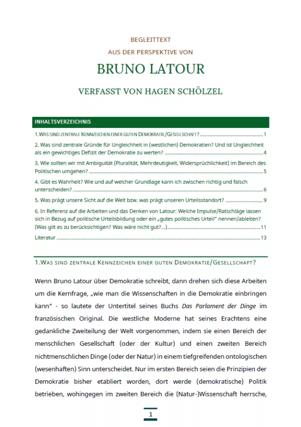 Text: Medienpaket 5 | Gute Demokratie | Autorentexte - Bruno Latour