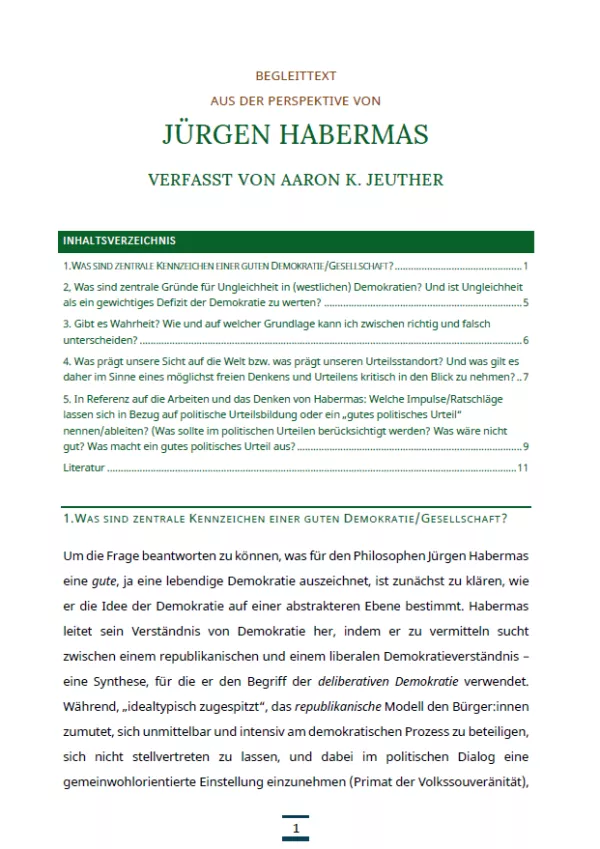 Text: Medienpaket 5 | Gute Demokratie | Autorentexte - Jürgen Habermas