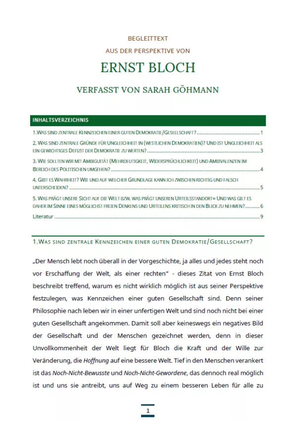 Text: Medienpaket 5 | Gute Demokratie | Autorentexte - Ernst Bloch