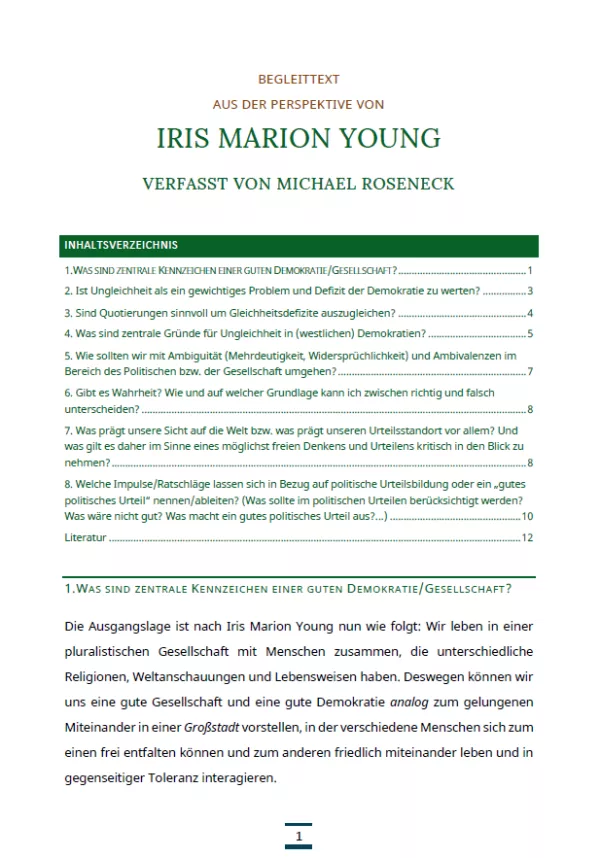 Text: Medienpaket 5 | Gute Demokratie | Autorentexte - Iris Marion