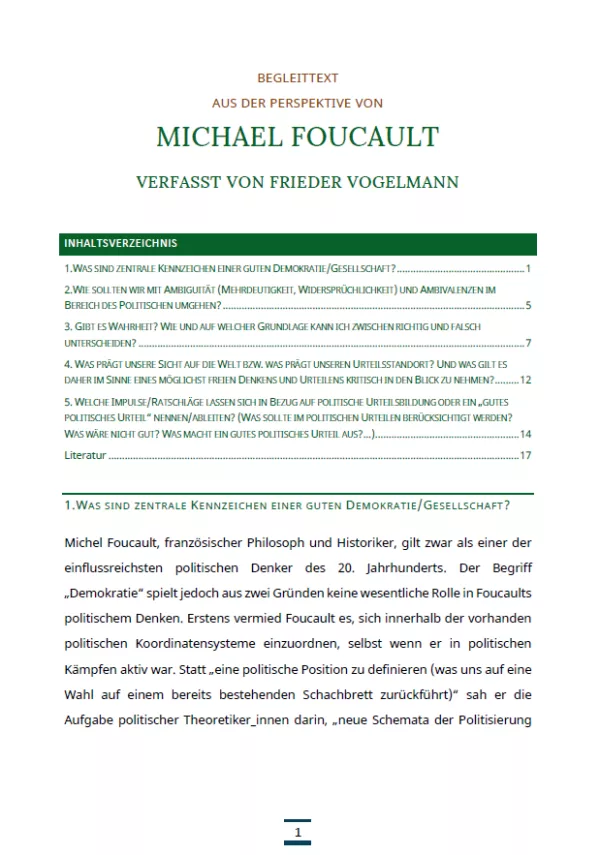 Text: Medienpaket 5 | Gute Demokratie | Autorentexte - Michel Foucault