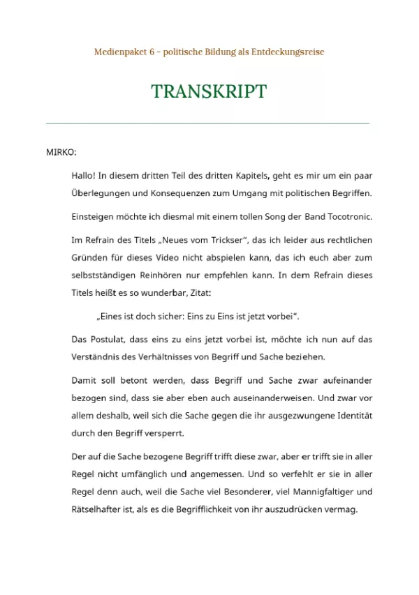 Video: Medienpaket 6 | Politische Bildung als Entdeckungsreise | Kapitel 3 - Video 3