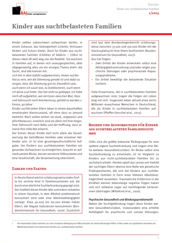 Fallstudie: Kinder aus suchtbelasteten Familien | Dossier