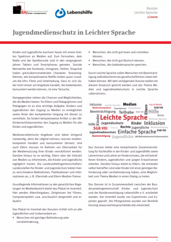 Text: Jugendmedienschutz in Leichter Sprache | Dossier