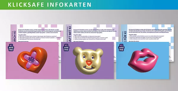 Infografik: 3 Infokarten für Jugendliche - KI and me.