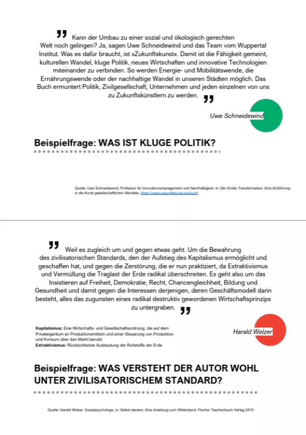 Unterrichtsbaustein: Zukunftskunst | Modul 2 | Begriff Zukunftskunst - Zitate