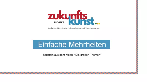Presentation: Zukunftskunst | Modul 3 | Einfache Mehrheiten - Powerpoint