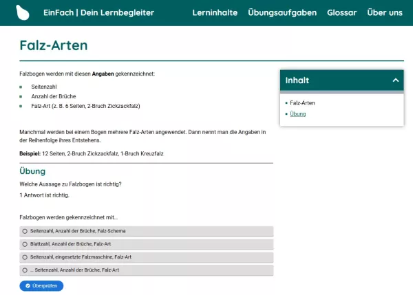 Webseite: Falz-Arten