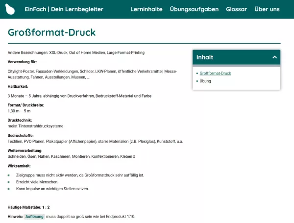 Webseite: Großformat-Druck