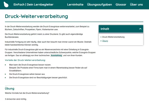 Webseite: Druck-Weiterverarbeitung