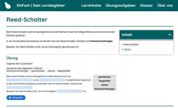Webseite: Reed-Schalter
