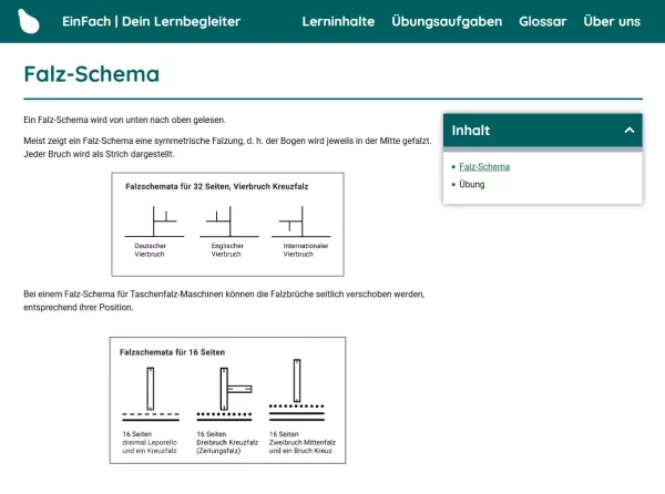 Webseite: Falz-Schema