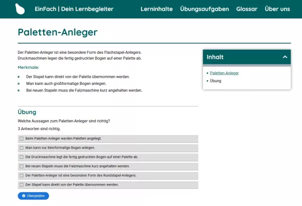 Webseite: Paletten-Anleger