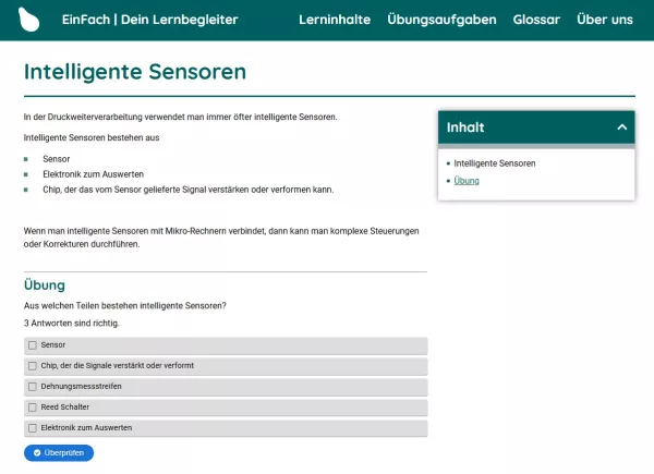 Webseite: Intelligente Sensoren