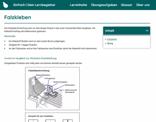 Webseite: Falzkleben
