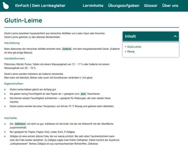 Webseite: Glutin-Leime