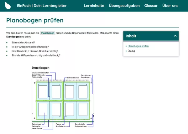 Webseite: Planobogen prüfen
