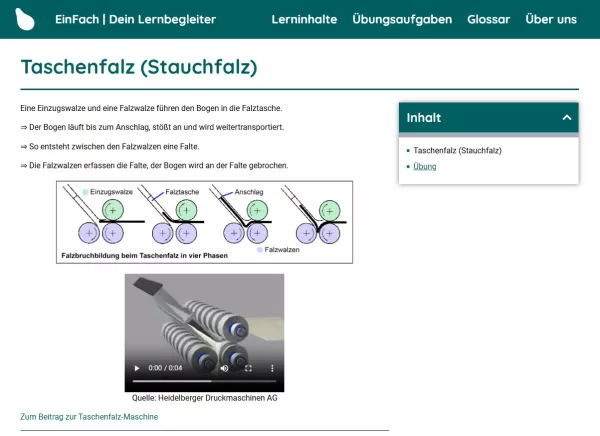 Webseite: Taschenfalz (Stauchfalz)