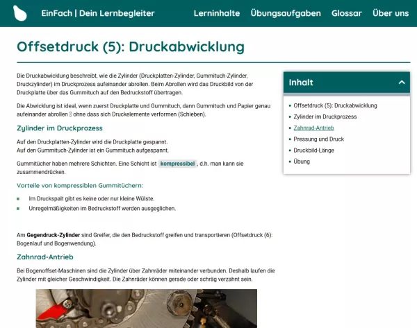 Webseite: Offsetdruck (5): Druckabwicklung