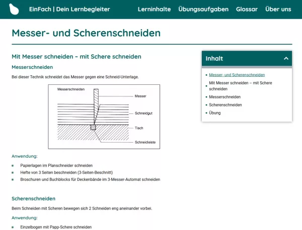Webseite: Messer- und Scherenschneiden