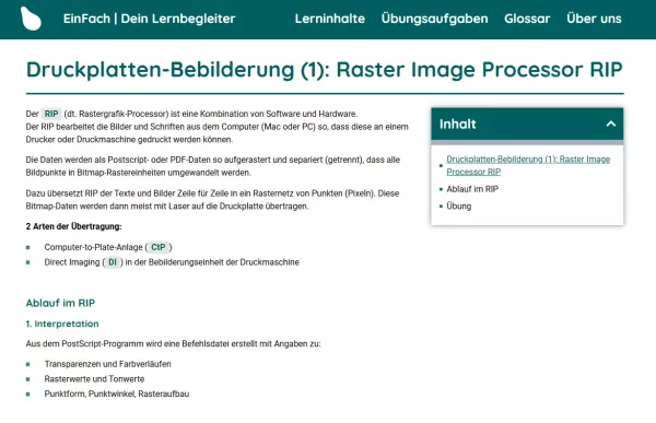 Webseite: Druckplatten-Bebilderung (1): Raster Image Processor RIP