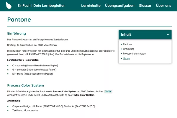 Webseite: Pantone