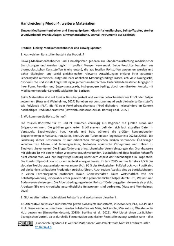 Handreichung: Handreichung Modul 4: weitere Materialien