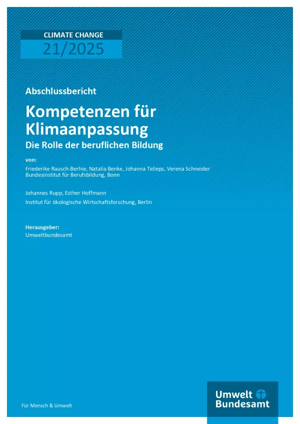Broschuere: Kompetenzen für Klimaanpassung: Die Rolle der beruflichen Bildung