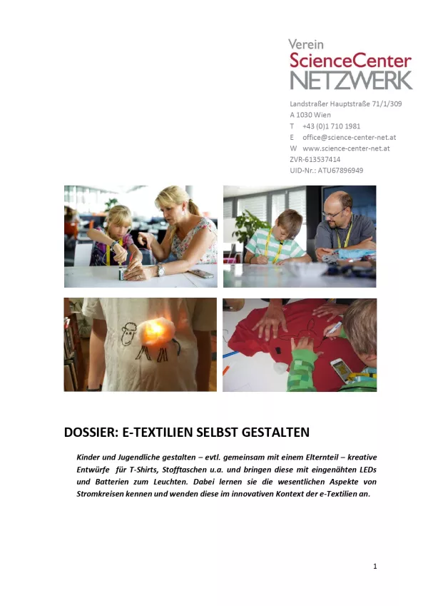Unterrichtsplanung: Dossier: E-Textilien selbst gestalten