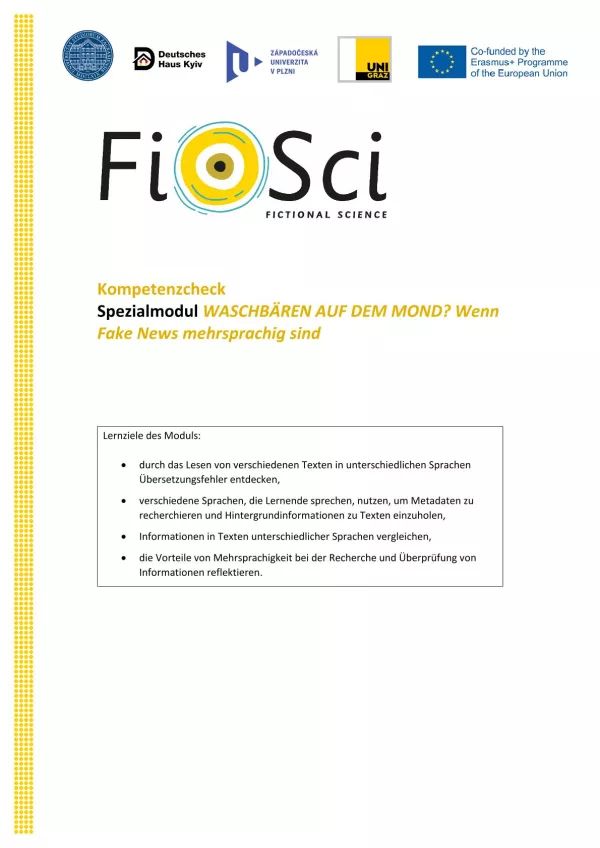 Arbeitsblatt: Mehrsprachigkeit und Falschinformation | „Waschbären auf dem Mond?“ | Kompetenzcheck
