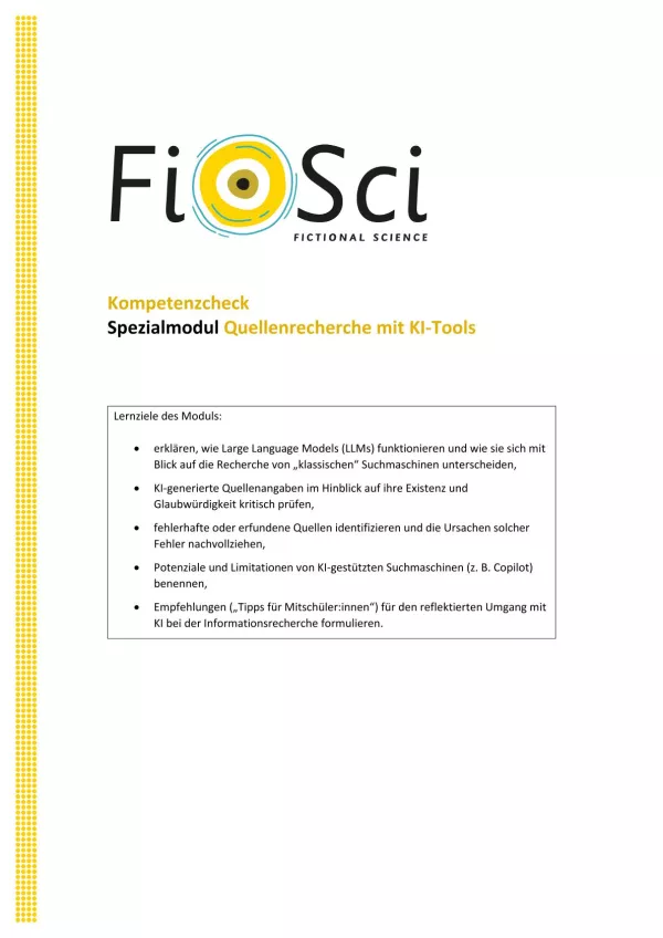 Arbeitsblatt: KI und Falschinformation | Kompetenzcheck