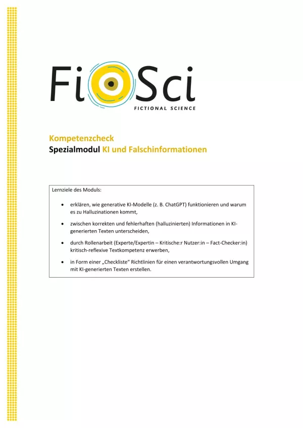 Arbeitsblatt: Quellenrecherche mit KI-Tools | Kompetenzcheck