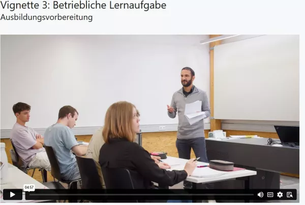 Webseite: Förderbezogene Diagnostik / förderbezogenes Diagnostizieren in heterogenen Klassen: Videovignette 3: Betriebliche Lernaufgabe | Ausbildungsvorbereitung