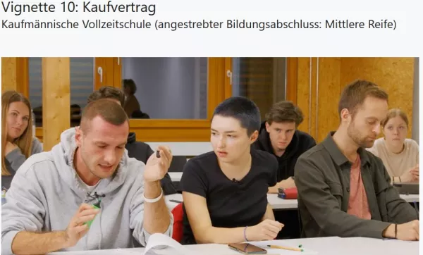 Webseite: Förderbezogene Diagnostik / förderbezogenes Diagnostizieren in heterogenen Klassen: Videovignette 10: Kaufvertrag | Kaufmännische Vollzeitschule (angestrebter Bildungsabschluss: Mittlere Reife)
