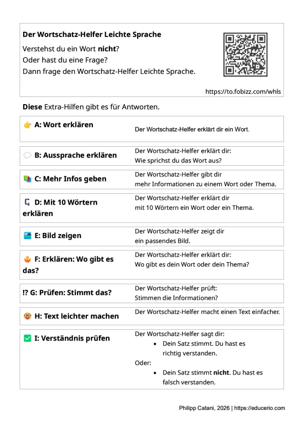 App: Wortschatz-Helfer Leichte Sprache