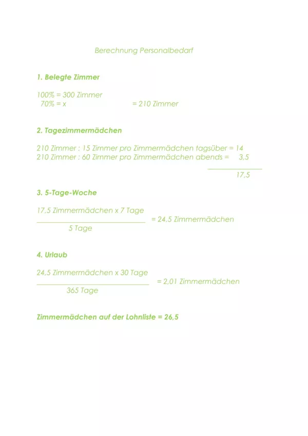 Unterrichtsbaustein: 11.1 Personalbedarf (Lösung)