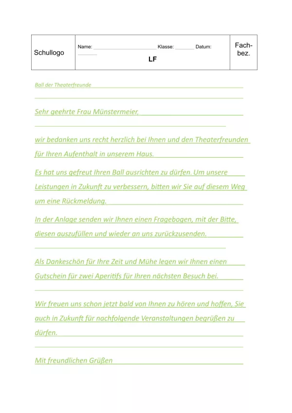 Unterrichtsbaustein: 13.1 Follow-up (Lösung)