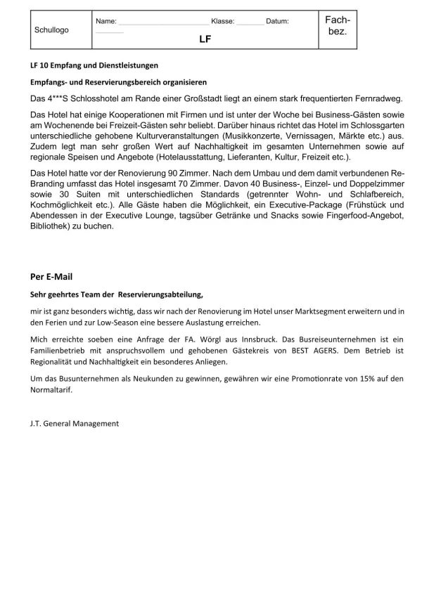Unterrichtsbaustein: 10.1 Incentive-Anfrage: Unterlagen
