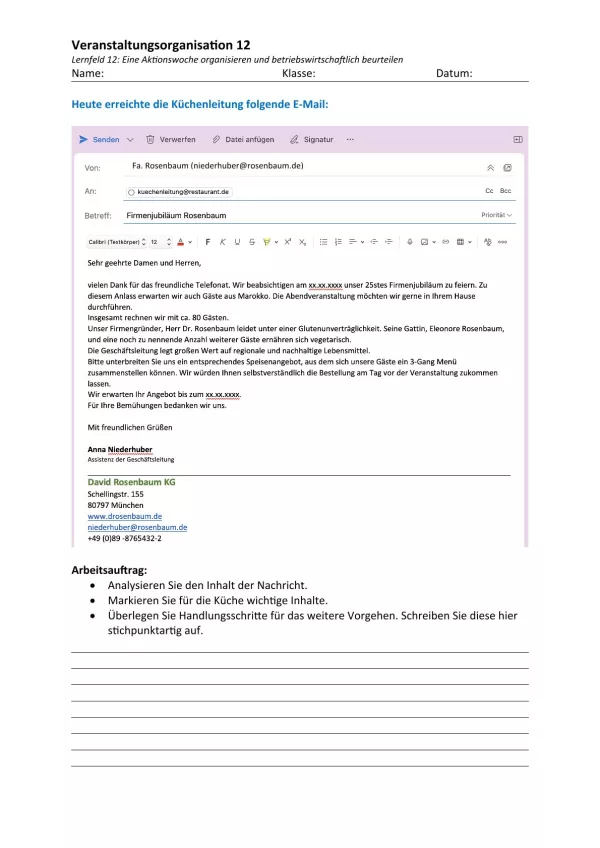 Unterrichtsbaustein: 12.1 E-Mail-Anfrage