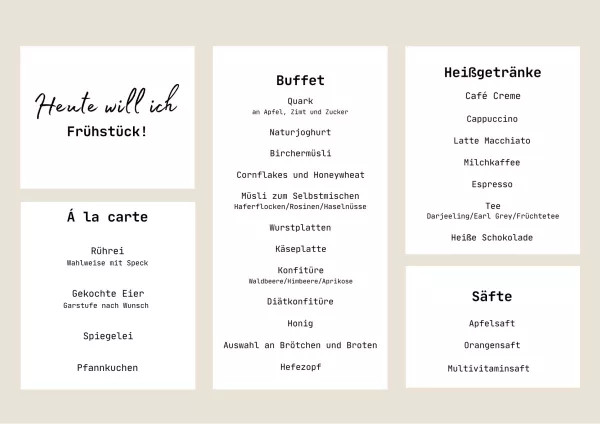 Unterrichtsbaustein: 12.1 White and Beige Modern Restaurant Food Menu Landscape