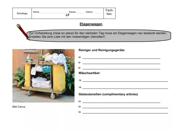 Unterrichtsbaustein: 8.1 Etagenwagen