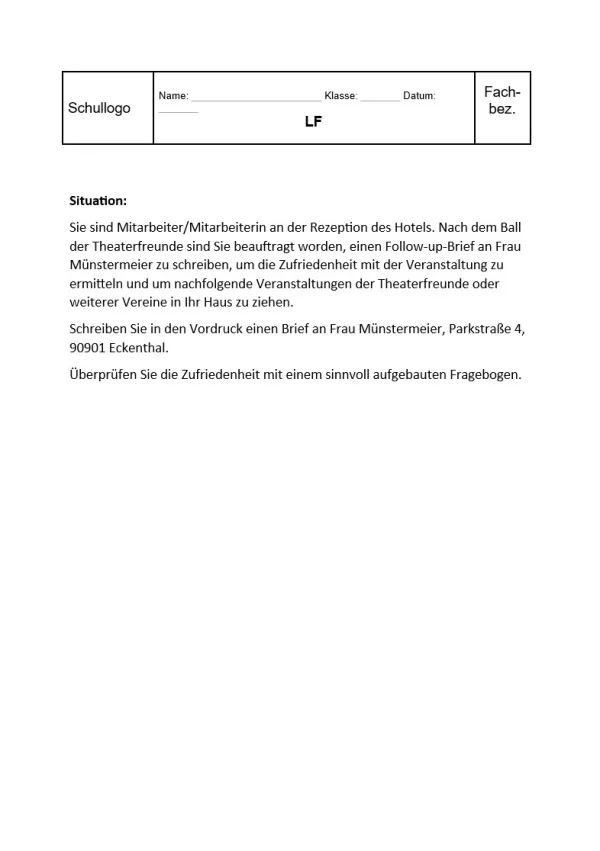 Unterrichtsbaustein: 13.1 Follow-up-Brief