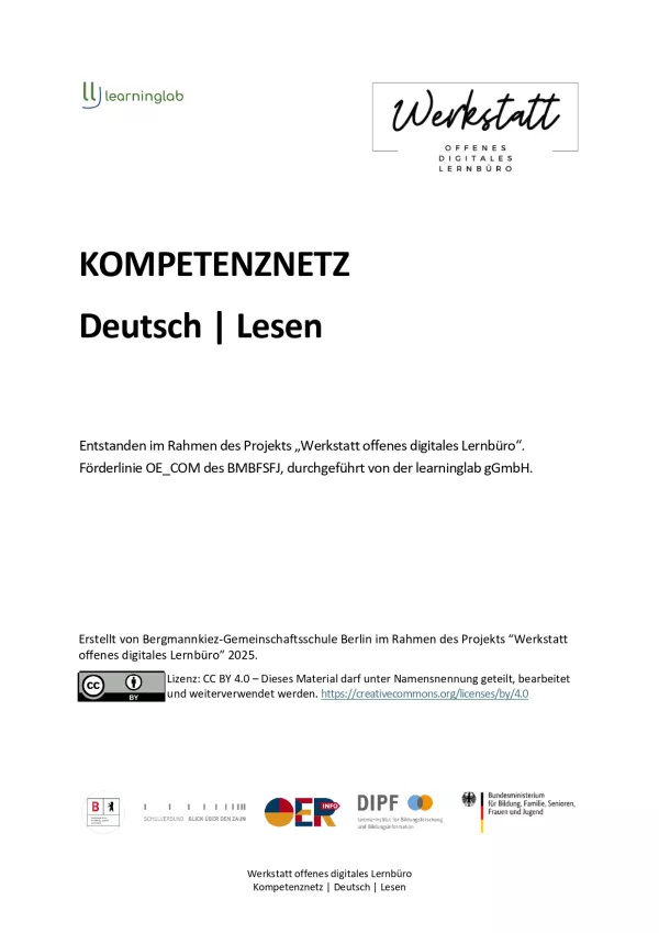 Handreichung: Kompetenznetz Deutsch | Lesen