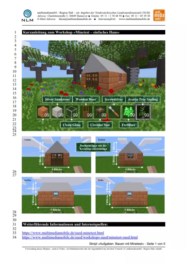 Anleitung: Einfache Übungen mit »Minetest«