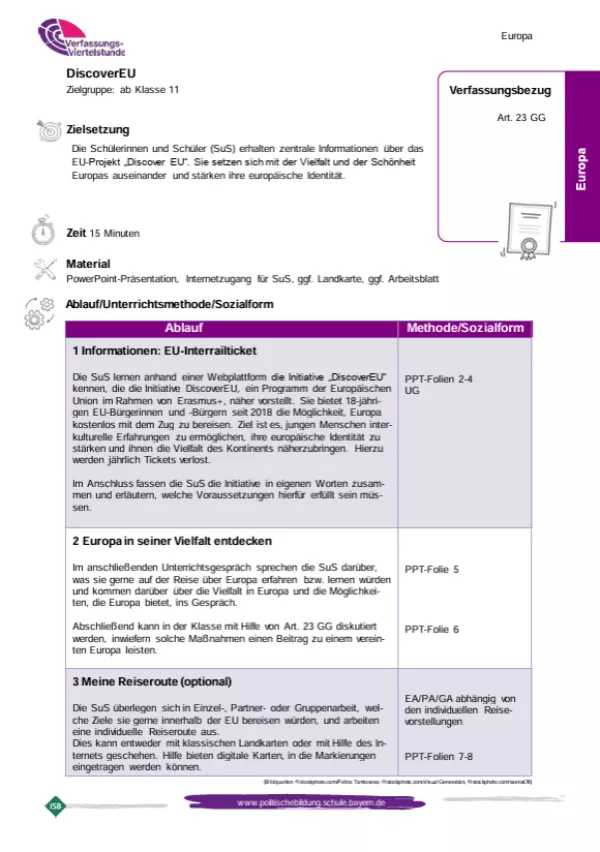 Unterrichtsplanung: DiscoverEU (PDF)