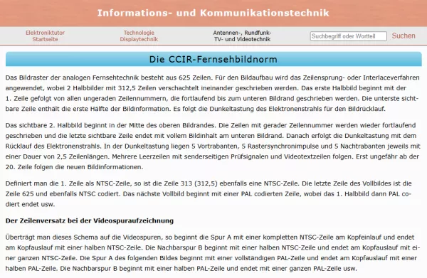 Webseite: Die CCIR-Fernsehbildnorm