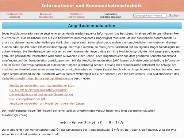Webseite: Amplitudenmodulation
