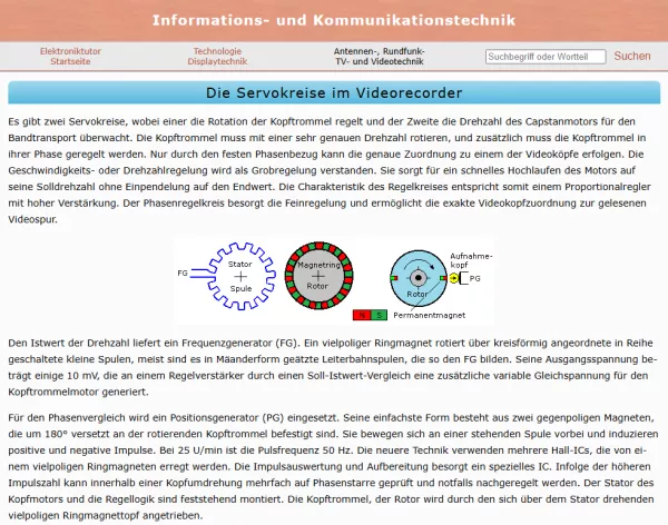 Webseite: Die Servokreise im Videorecorder