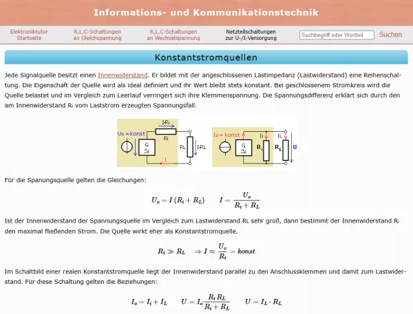 Webseite: Konstantstromquellen